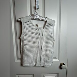TOWNSEN Elegant Cream-white Vest with leather accent brand new with tag size med